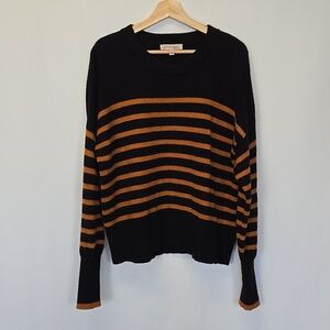 Philosophy Orange and Black Striped Sweater - Size Large